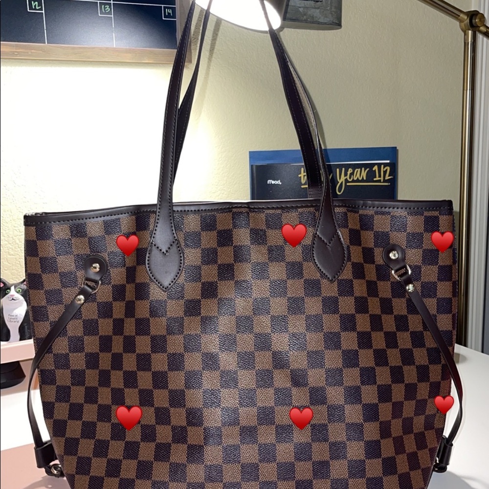 Designer inspired checkered purse
